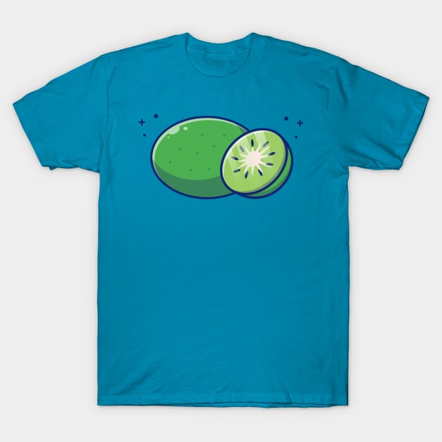 Kiwi And Slices Of Kiwi Cartoon T-Shirt by Catalyst Labs